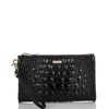Brahmin Daisy Leather Melbourne Wristlet In Black