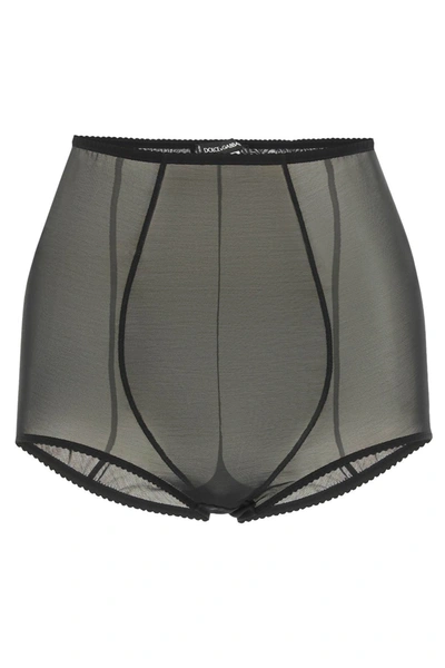 Dolce & Gabbana High Waisted Tulle Panties In Black