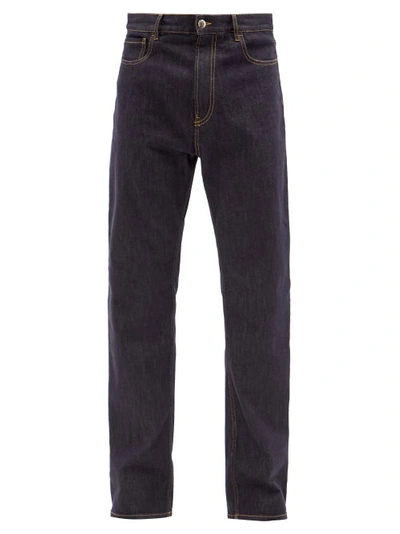 Moncler Logo-print Straight-leg Denim Jeans In Blue