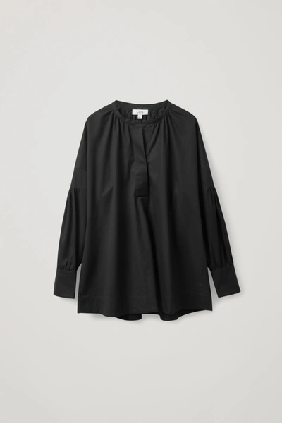 Cos Pleated Tunic In Black