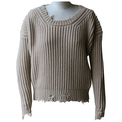 Pre-owned Ben Taverniti Unravel Project Wool Jumper In Beige