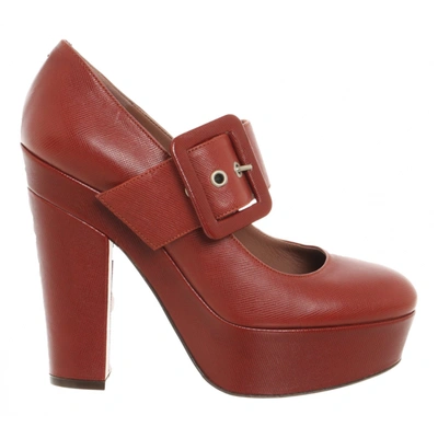 Pre-owned L'autre Chose Leather Heels In Red