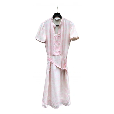 Pre-owned Courrèges Silk Mid-length Dress In Pink