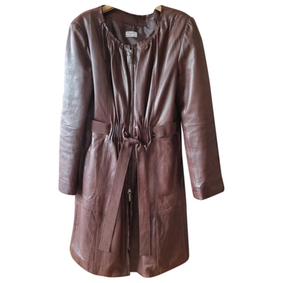 Pre-owned Philosophy Di Alberta Ferretti Leather Coat In Brown