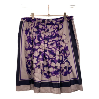 Pre-owned Celine Silk Mid-length Skirt In Purple