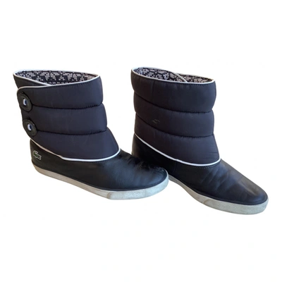 Pre-owned Lacoste Leather Snow Boots In Blue