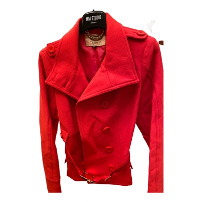 Pre-owned Elisabetta Franchi Wool Coat In Red