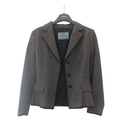 Pre-owned Prada Wool Jacket In Grey