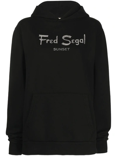 Fred Segal Sunset Logo-print Pullover Hoodie In Schwarz