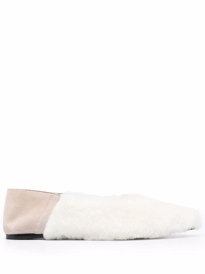 Studio Amelia Pointed-toe Babouche Fur Slippers In White