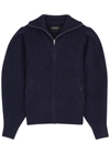 ISABEL MARANT ABBY NAVY WOOL-BLEND CARDIGAN,4135422