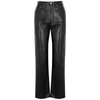 Agolde Recycled Leather Mid Rise Relaxed Boot Pants Detox In Black