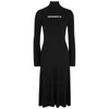 Off-white Black Knit Dress With Logo In Black And White