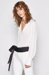 JOIE TARIANA SILK LONG SLEEVE TOP IN WHITE,CO-0-2088H-TP02004_PORCELAIN