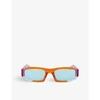 JACQUEMUS LES LUNETTES ALTU RECTANGULAR-FRAME ACETATE SUNGLASSES