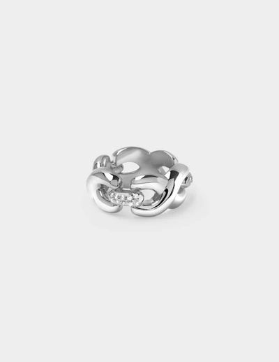 S_s.il 3 Cubic Link Ring In Silver