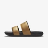 Nike Offcourt Duo Strap Slide Sandal In Metallic Gold,black,black