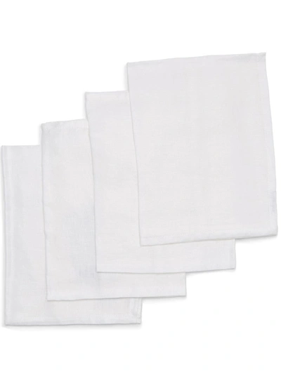 L'objet Four Linen Napkins In Weiss