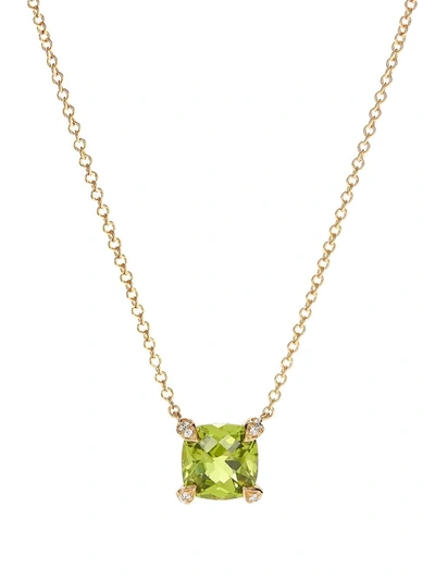 David Yurman 18kt Yellow Gold Châtelaine Peridot Diamond Pendant Necklace