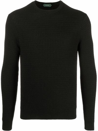 Zanone Crew-neck Long-sleeve Jumper In Black