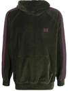 Needles Green Velour Track Hoodie In Grün
