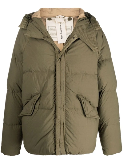 Ten C Concealed Puffer Jacket In Green