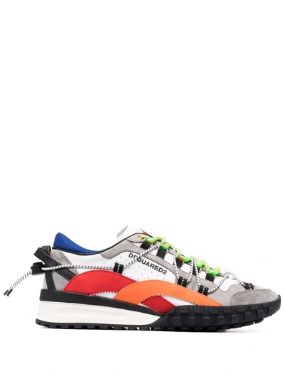 Dsquared2 Legend Double Wave Leather Sneakers In Weiss