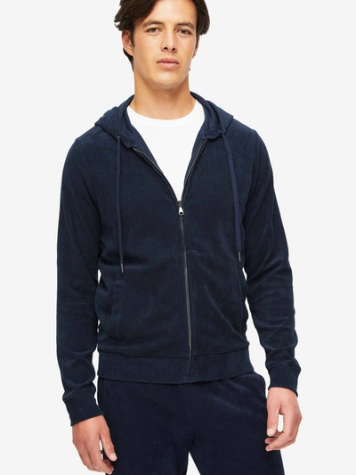 Derek Rose Men's Hoodie Isaac Terry Cotton Navy