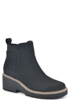 White Mountain Dear Block Heel Boot In Black,fabric