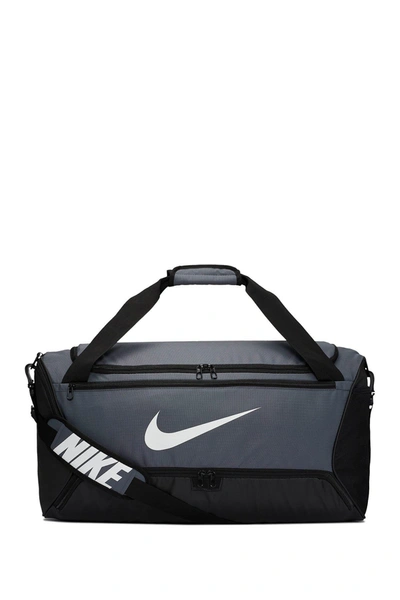 Nike Men's Brasilia Duffle Bag In Fltgry/white