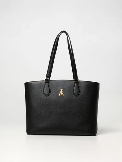 Patrizia Pepe Fly  Bag In Grained Leather In Black