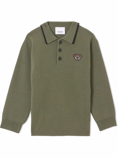 Burberry Kids' Thomas Bear Polo Shirt In Caper Green ModeSens