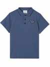 BURBERRY EMBROIDERED-MOTIF POLO SHIRT