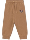 BURBERRY THOMAS BEAR-EMBROIDERED CASHMERE TROUSERS