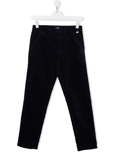 Il Gufo Kids' Slim-cut Corduroy Trousers In Blue