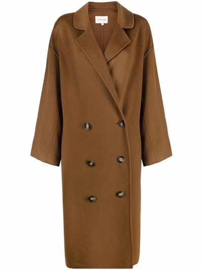 Loulou Studio Borneo Double-breasted Wool And Cashmere-blend Felt Coat In Brown