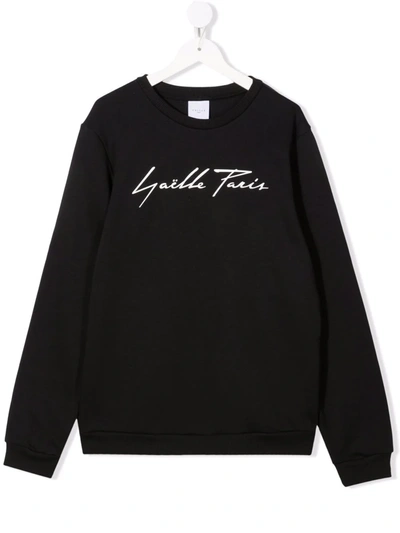 Gaelle Paris Kids' Logo Print Sweatshirt In Black