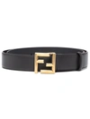 Fendi Ff-motif Belt In Grey