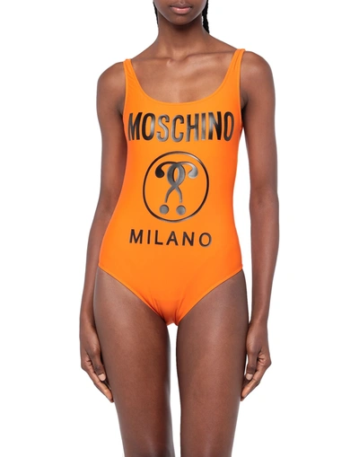 Moschino One-piece Swimsuits In Orange