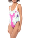 Valentino One-piece Swimsuits In Fuchsia