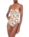 Tory Burch Lipsi Floral-print Underwired Swimsuit In Brown