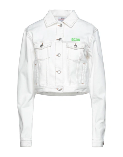 Gcds Denim Outerwear In White