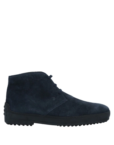 Tod's Ankle Boots In Dark Blue