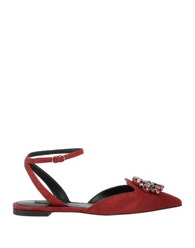 Dolce & Gabbana Ballet Flats In Red