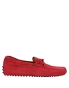 Tod's Gommino Suede Driver Loafers In Red