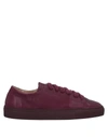 Pomme D'or Woman Sneakers Burgundy Size 7 Soft Leather In Red