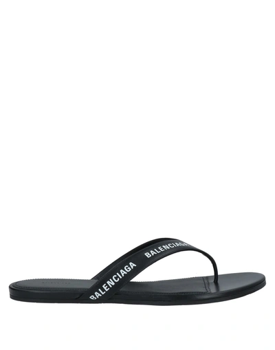 Balenciaga Toe Strap Sandals In Black