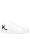 Gcds Bucket Logo-print Leather Sneakers In White