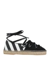 Off-white Canvas Espadrilles In Black