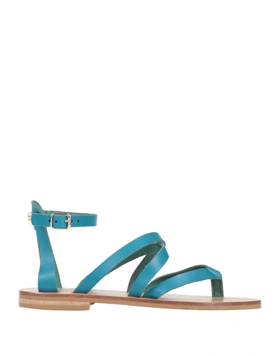 Twinset Toe Strap Sandals In Green